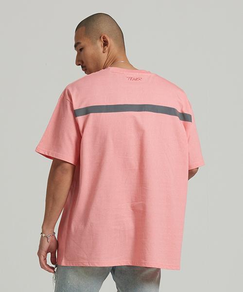 Tener [Unisex] Oversized Pigment Scotch Short Sleeve Tee Pink 2