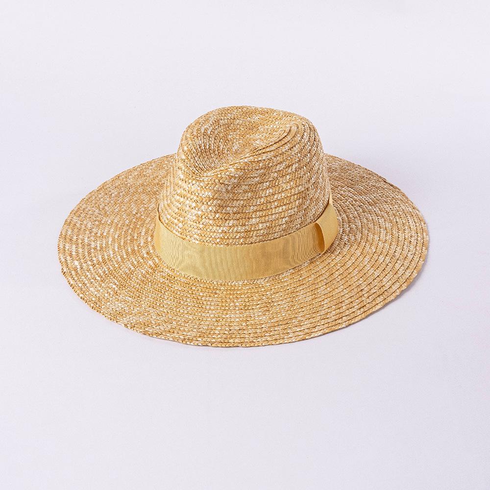 Spring and summer new fashion casual multi-color webbing big eaves straw grass jazz hat outdoor beach shade Internet celebrity straw hat
