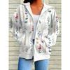 Felpa con Cappuccio da Donna Casual con Stampa Floreale Top Elegante Lavanda Manica Lunga con Tasche Maglione da Donna Comodo Taglie Forti Felpa con Zip
