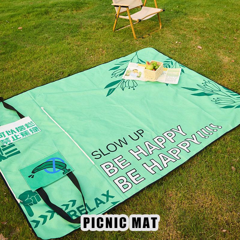 Foldable Canvas Picnic & Camping Mat with Moisture-Proof Design & Shoulder Bag Picnic Mat - Backpack Style 150*100cm