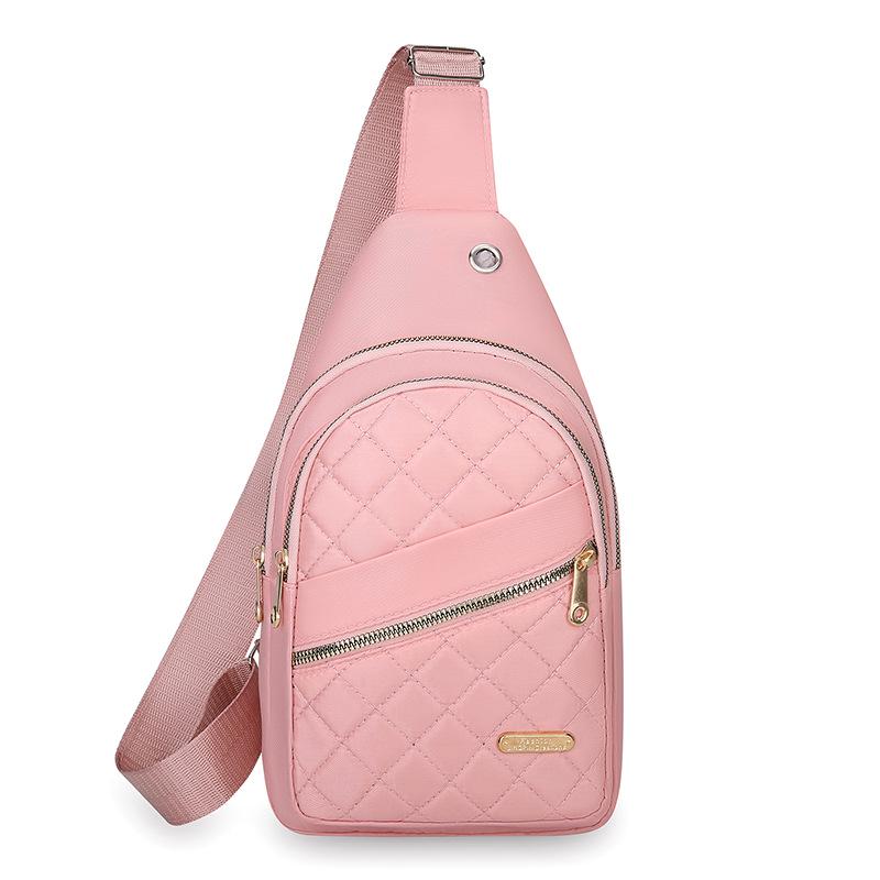 Women's Diamond Lattice Fashion Chest Bag - Versatile Large-Capacity Single Shoulder & Crossbody Bag for Commuting