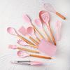 14pcs silicone utensil set with plastic holder