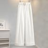 Women's High-Waisted Rolled-Edge Straight-Leg Casual Pants