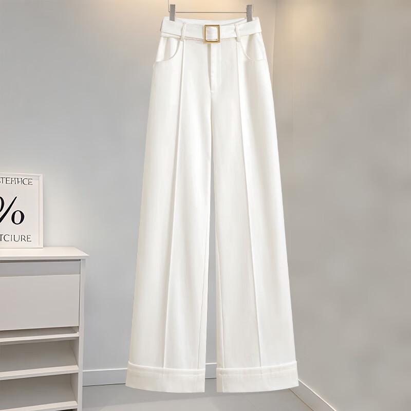 

Women s High-Waisted Rolled-Edge Straight-Leg Casual Pants XL