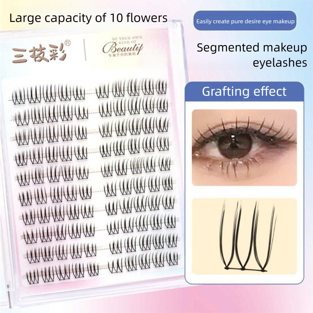 Single Cluster False Eyelashes 10 Rows Grafting Eyelashes Artificial Eyelashes  Makeup Supplies