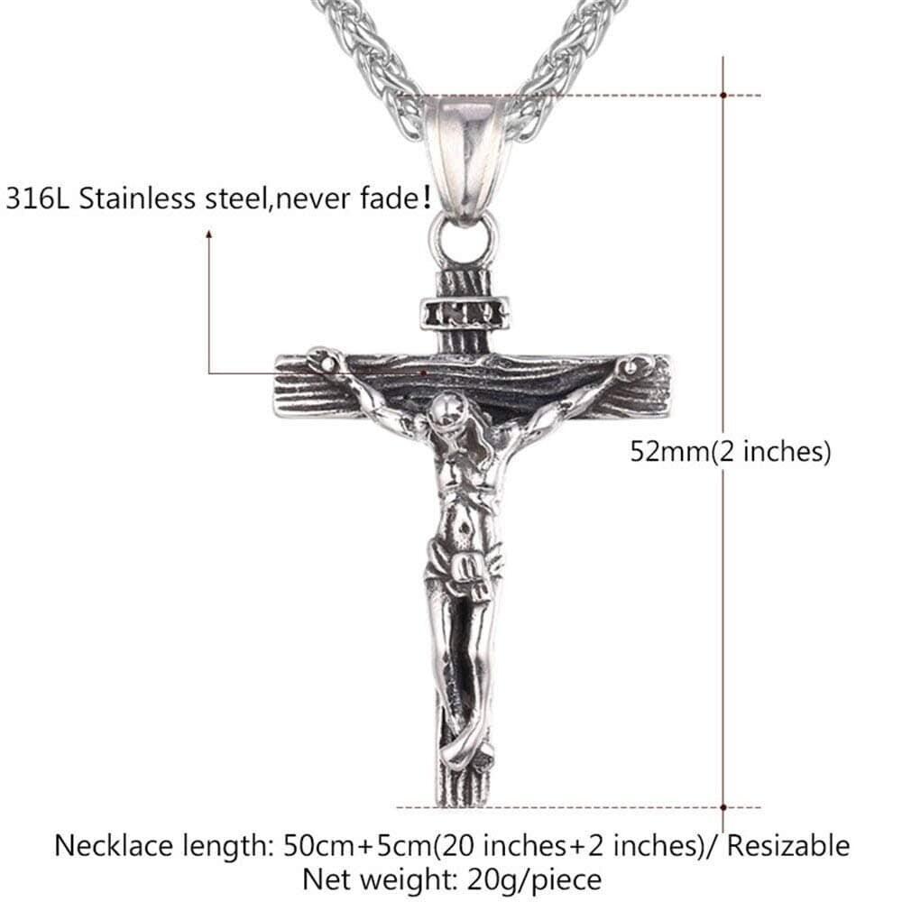 Retro Geometric Titanium Steel Men's Cross Pendant Necklace Personalized Steel Chain Jewelry Wholesale