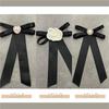 Camellia Bow Brooch Black White Fabric Tie Badge Mourning Corsage Pin High-End French Elegant Bag Clothes Scarf Accessory Brooch