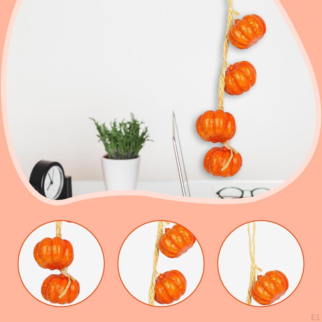 Artificial Pumpkin String, Hanging Ornament, Lifelike Fake Pumpkin, Foam