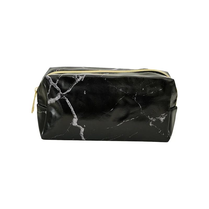 PU Leather Cute Pencil Case Large Capacity Travel Toiletry Bag With Zipper For Women Girls For School College Student