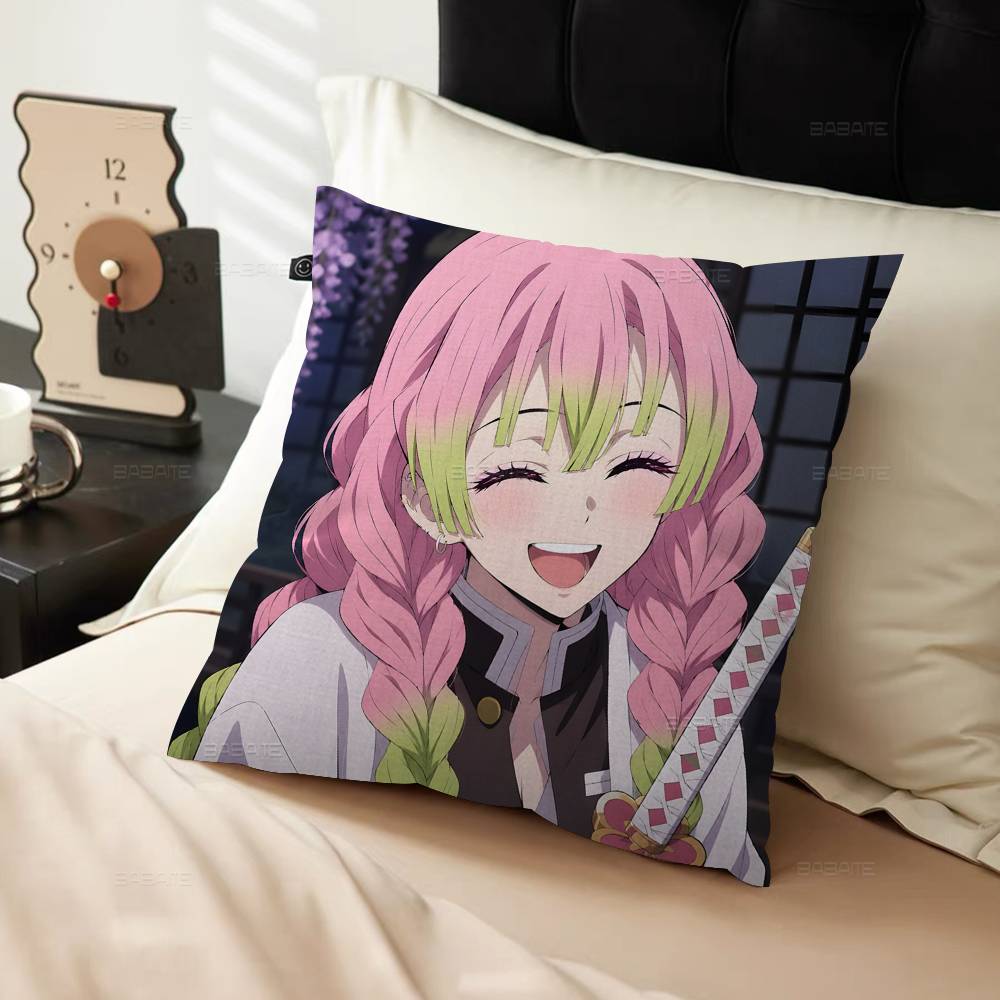 Anime Character Mitsuri Kanroji Pillow Cushion Cover Pillowcase Living Room Sofa Home Decor Customized