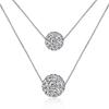 Double-Layer Shamballa Diamond Heart Pendant Clavicle Necklace for Women