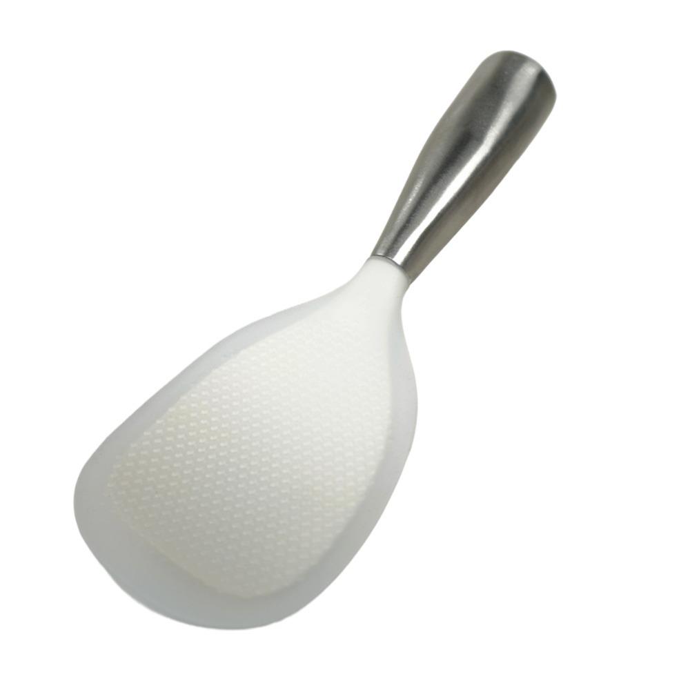 Stainless Steel Handle Silicone Rice Spoon Non-stick Rice Paddle Kitchen Tableware Rice Scoop  Home
