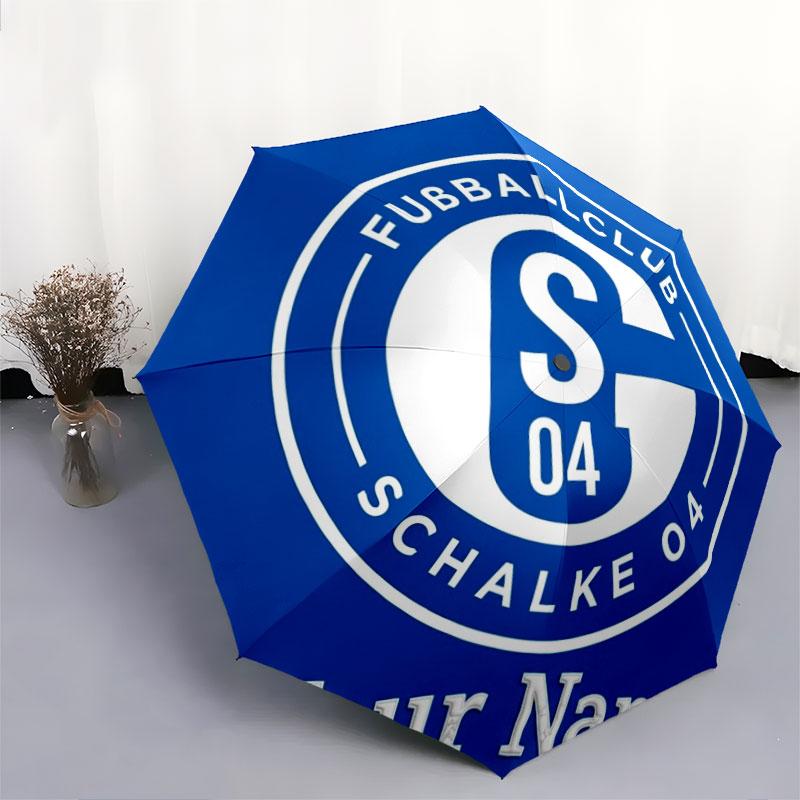 1 PC Automatic Folding Umbrella - FC Schalke 04 Custom Name Pattern, Portable & Foldable Design with 8 Ribs, Christmas Birthday Gifts