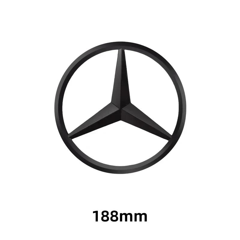 C200 E200 New 2025 For Mercedes Benz 1pcs 188mm 210mm ABS Car Front Grille Badge Decal Cover Emblem For Mercedes Benz A/B/C/E/S