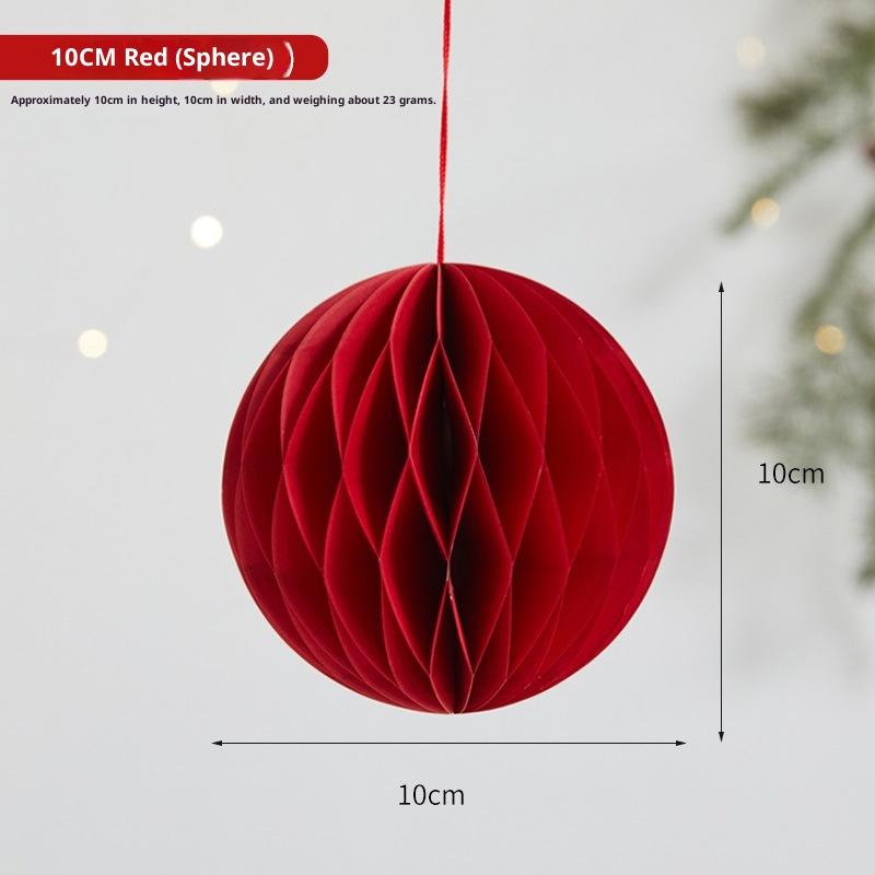 2026 Christmas Balls Decoration 3D Honeycomb Hanging Pendants Christmas Tree Ornaments Red Paper Lantern Xmas Navidad Decor