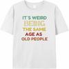 Graphic Men's T-Shirt Fashion Mutilcolor Text Printed Cotton Top Short Sleeve 2XL White Basic Casual Tee