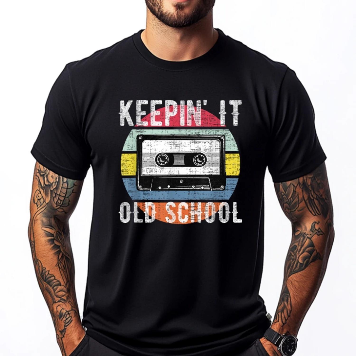 

Retro Old School 80s 90s Cassette Music Mixtape Mens Designer T Shirt Mens Cheap Leisure S чёрный