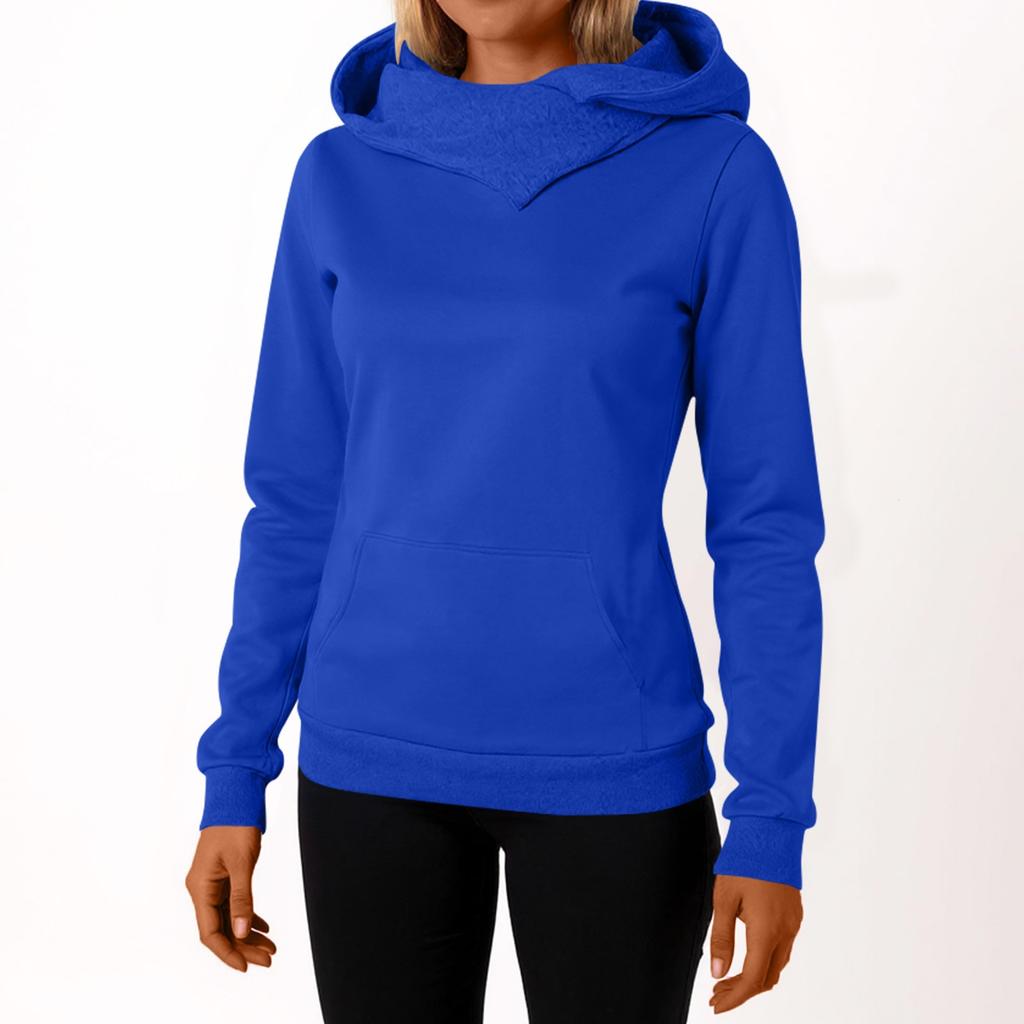 Women's Casual Fashion Sweatshirt Solid Color Hooded Sweatshirt
