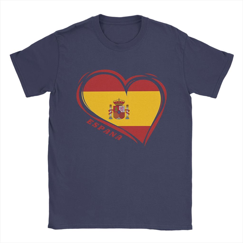 Espana Flag  TShirt for Unisex Spanish Casual Pure Cotton Tee Shirt O Neck Short Sleeve T Shirts Plus Size Tops