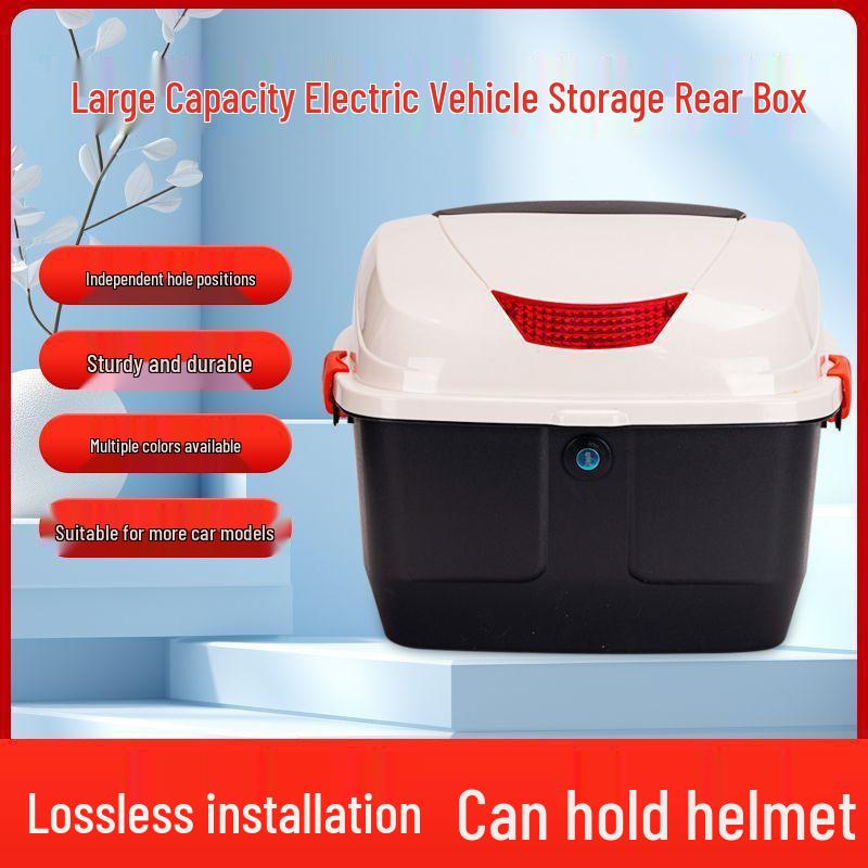 Electric Bike Rear Trunk with Battery Storage & Backrest for Aima, TaiLing, LvYuan