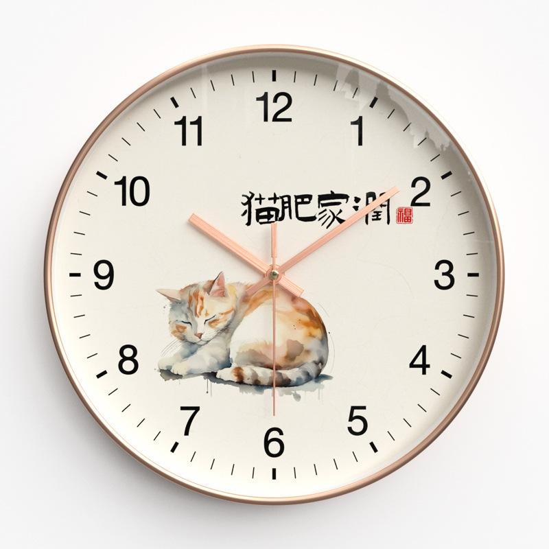 Wall Clock New Chinese Style Wall Clock Living Room Fashion Home Clock Bedroom Ultra-quiet Quartz Clock 30cm