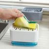 Spülmittelspender für Küche Flüssigseifenspender Küchenseifenspender mit Schwammhalter Schwamm Seifenpumpe Spender 320ML