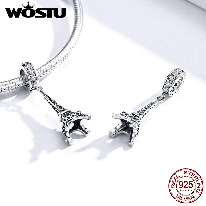 WOSTU Dangle Charm Fit Original DIY Bracelet Pendant 100% 925 Silver Boys Girls Beads For Women Fashion Jewelry Gift
