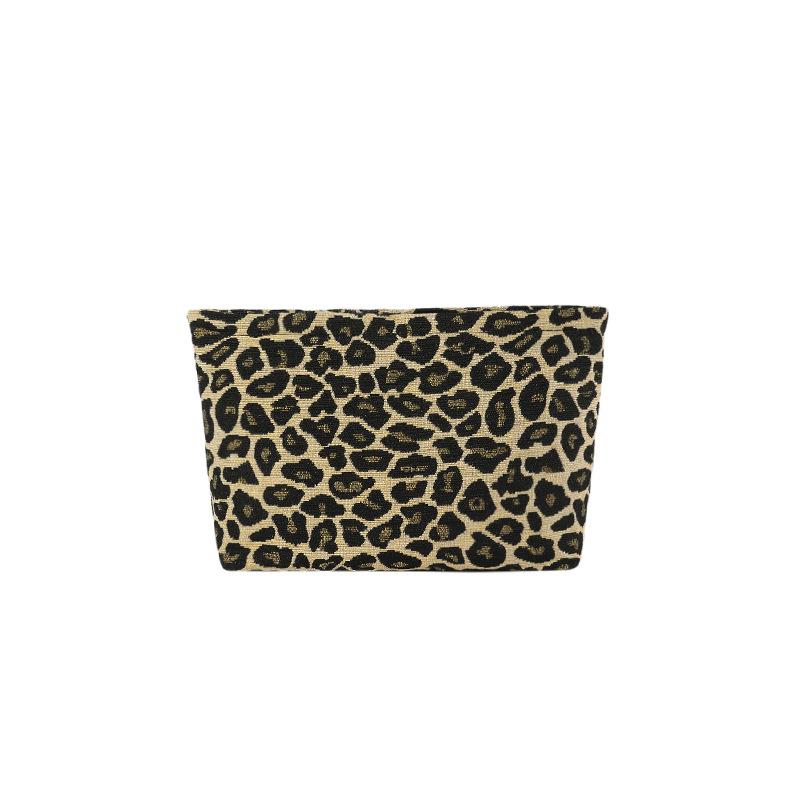 

Women s Makeup Bag Cosmetic Pouch Large-capacity Cosmetics Bag Fashion Leopard Print Storage Bags Toiletry Portable Liner Purse коричневий
