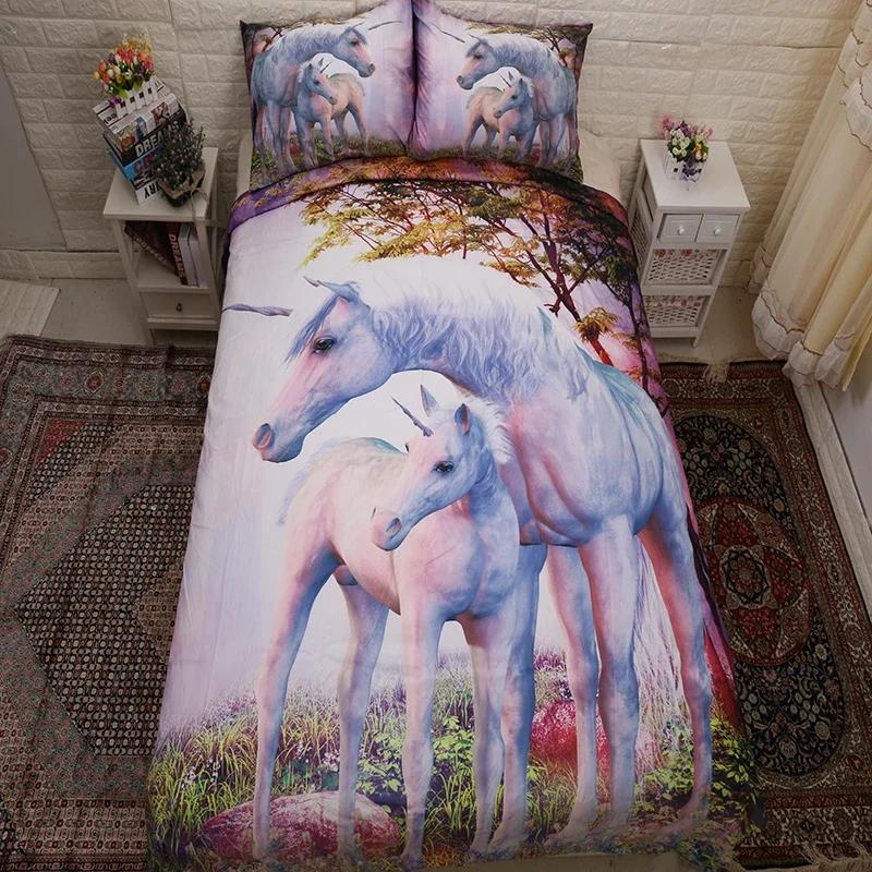 

Gren pastoral Warm Comforter set Comfortable Quilt Cover Pilowcases Bedclothes Unicorn Beding Set Children Kids Ful Soft Duvet Cover Set 2/3 Pcs pink 100*200cm Single