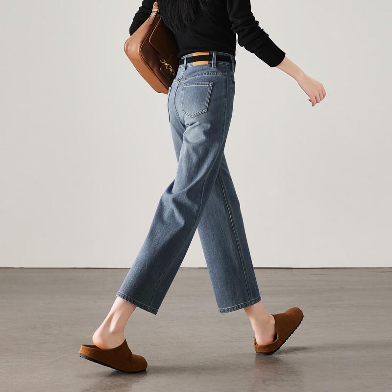 SOFSIL Women's High-Waist Straight-Leg Cropped Jeans