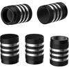 MIKKUPPA Tire Valve Caps - 5 Pack Tire Air Cap Metal with Plastic Liner Corrosion Resistant Leak-Proof Valve Stem Caps for Car, Motorbike, Trucks,