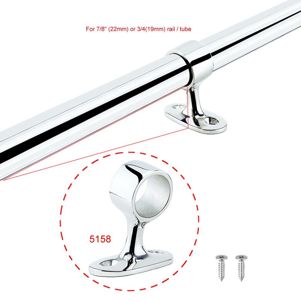 Stainless Steel 316 Marine Rail End Stanchion 60 Degree O.D. 22mm (7/8 Inch) Tube Hand Rail Fitting Ship Yacht Boat Hardware