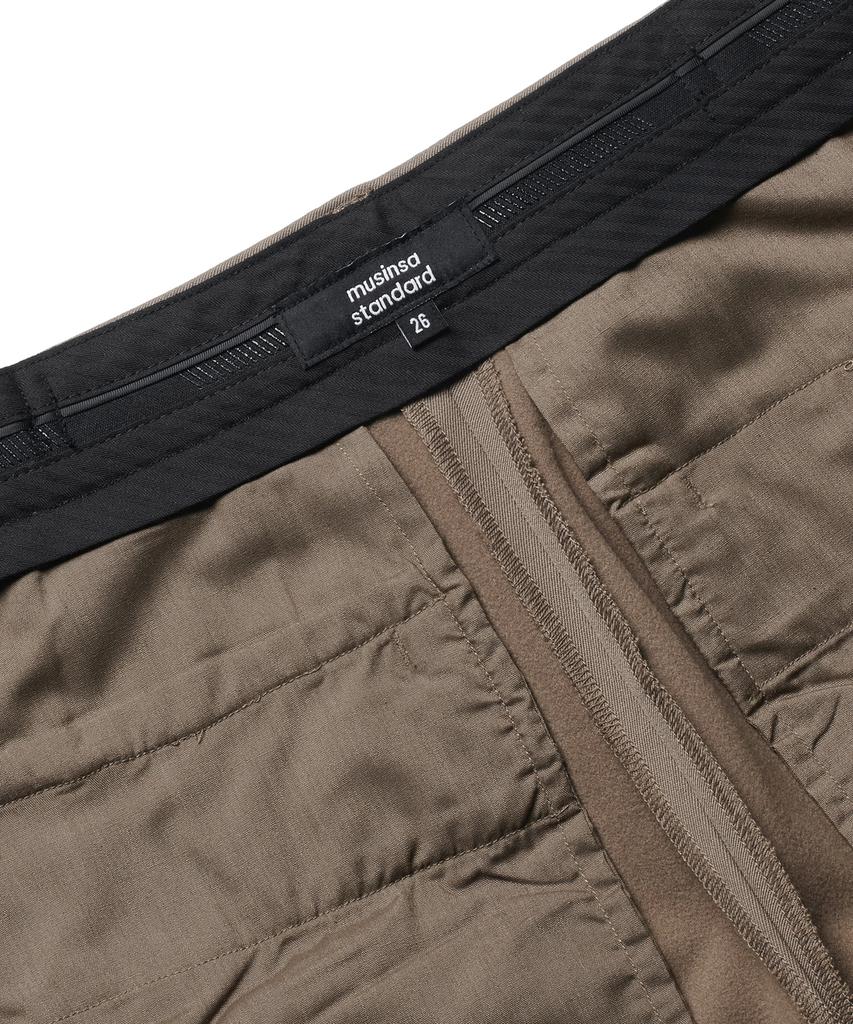 MUSINSA STANDARD WOMAN Women'S Heavyweight Fleece-Lined Slim Straight Hidden Elastic Waist Slacks [Dusty Beige]