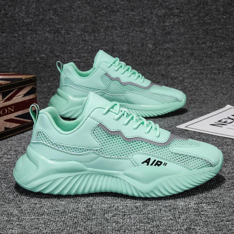 

Men s shoes 2024 new winter mesh breathable running sneakers men s hollow thin versatile trendy dad shoes 44 зелений