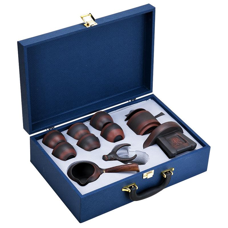 

Фиолетовая керамика, автоматический чайный набор, бытовая ретро керамическая чашка для кунг-фу, каменная мельница, ленивая чайница, на заказ