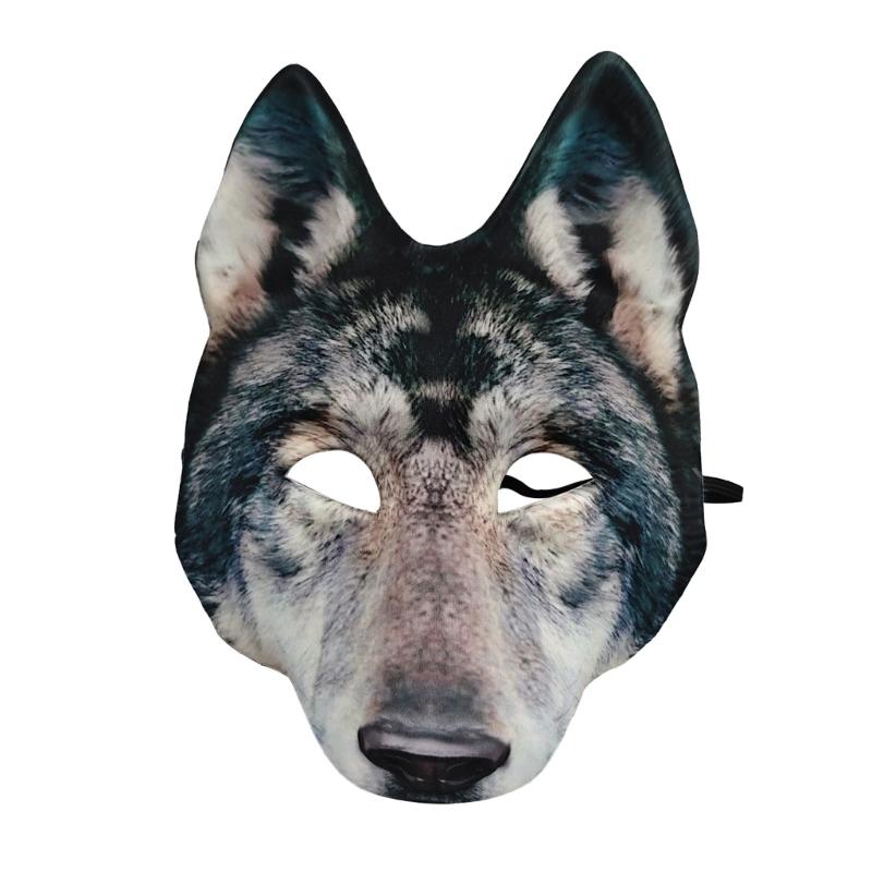 Realistic Animal Wolf Face Mask EVA Texture Ensuring Comfort Suitable for Halloween Carnival Costume Parties Wear