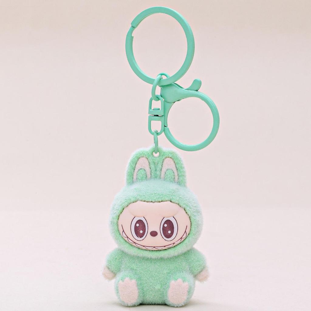 Labubu Plush Keychain Doll with Velvet Texture Creative Bag Accessory