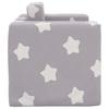Children's Sofa, Fold-out, Grey with Stars, Soft Plush