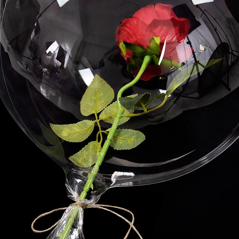 3/5pcs 30inch Wide Neck Transparent Bobo Ballons Snacks Flower Balloon Bouquet Birthday Party Valentine's Day Wedding Gift