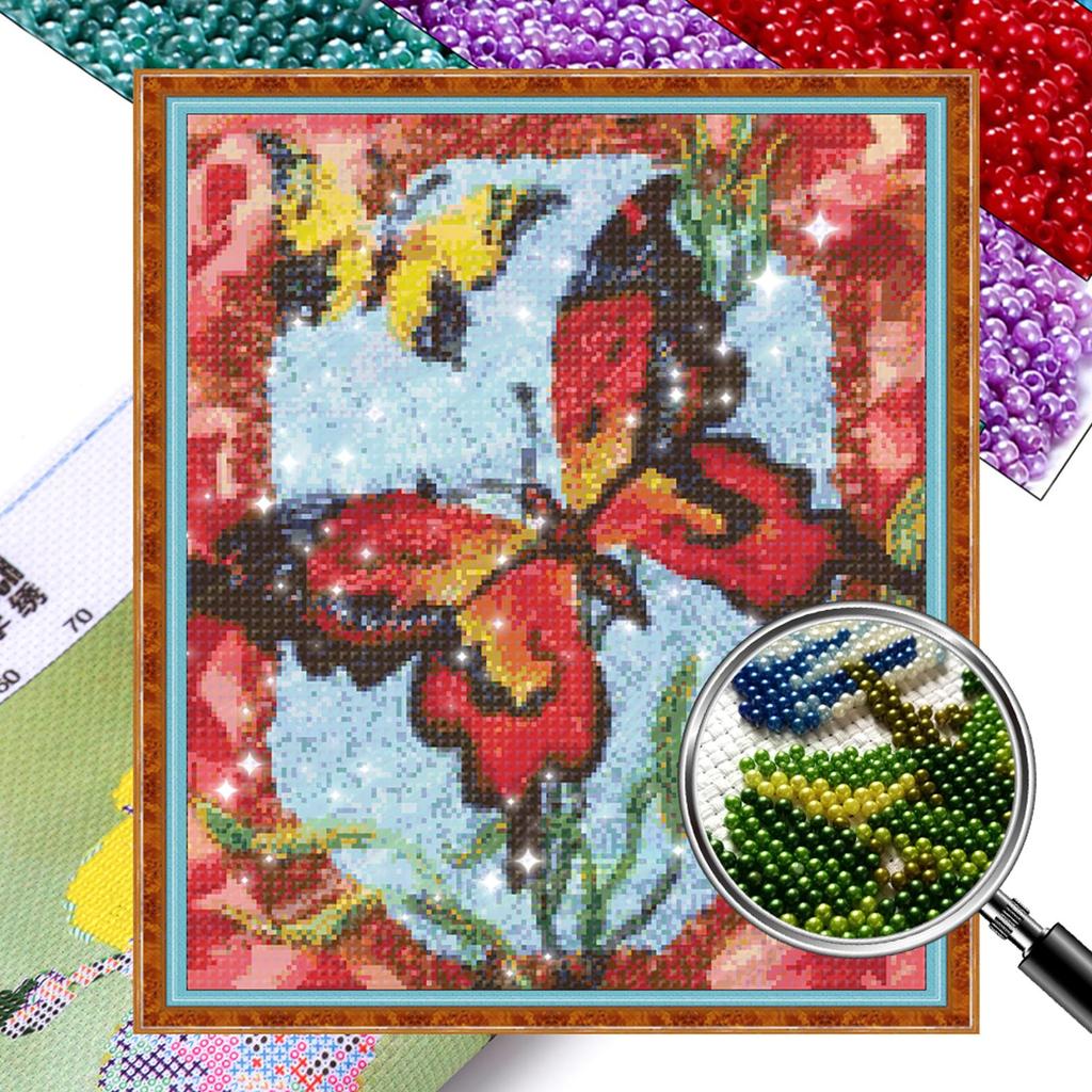 Komplettes Stickerei-Set mit Perlen (9CT) zum Selbermachen für Wohn- und Schlafzimmerdekoration