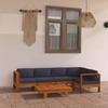 Day and Night - Day and Night Garden Furniture 6 Pieces with Dark Gray Acacia Wood Cushions