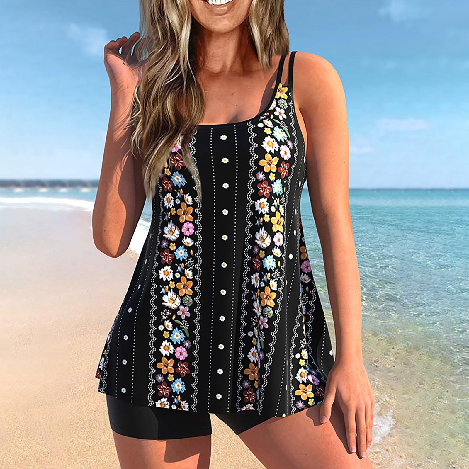 

Женский сексуальный приталенный купальник с принтом на слинге и раздельном бикини плюс размер купальника (Два куска) XXXXXL чёрный