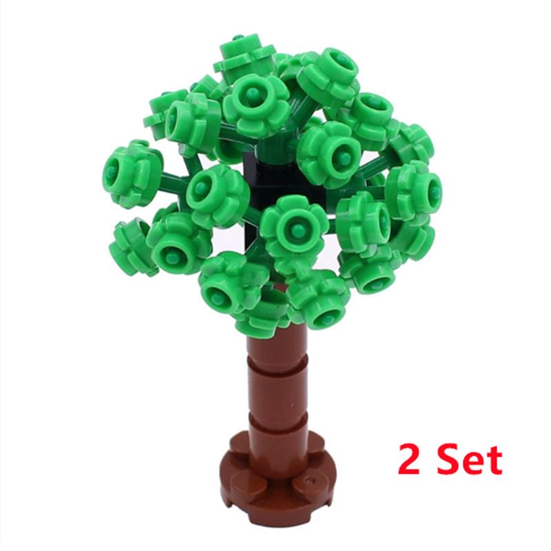 Bausteine Baum Blume Sets Stadt Pflanze Garten Bonsai Wald Natürliche Stadt Straßenansicht Park Dschungel MOC Modell Spielzeug Für Kinder