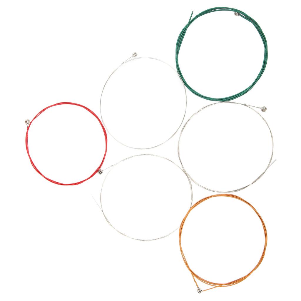 6Pcs Electric Guitar Strings Plated Steel Consistent Touch Full Bright Toning Colorful Strings