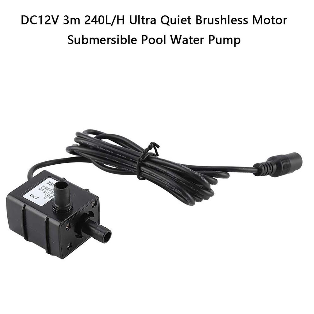 DC12V 3m 240L H Ultratyst Borstlös Motor Nedsänkbar Pool Vattenpump