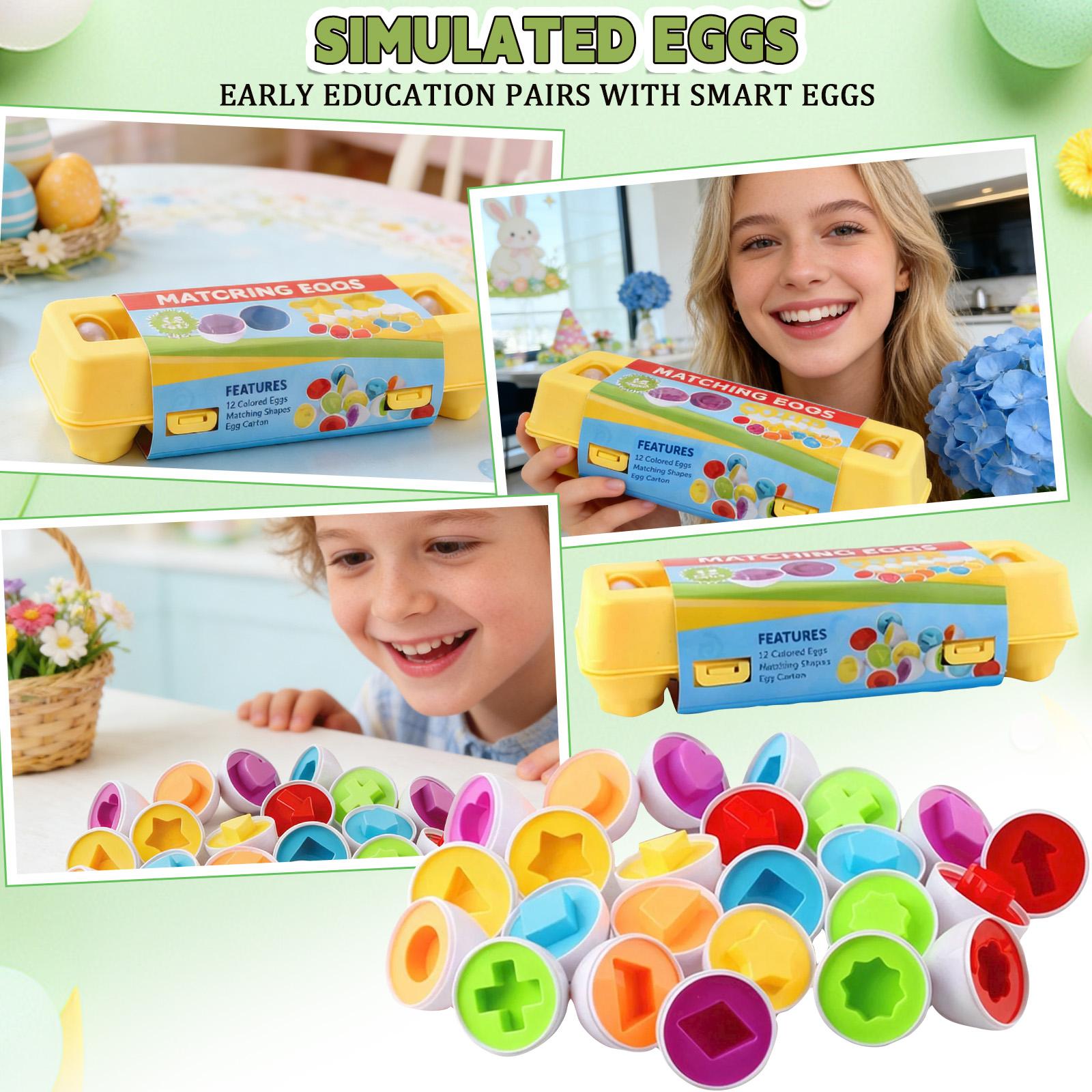 1Box 12 Easter Eggs Matching Toys For Early Childhood Education And Development. One Size