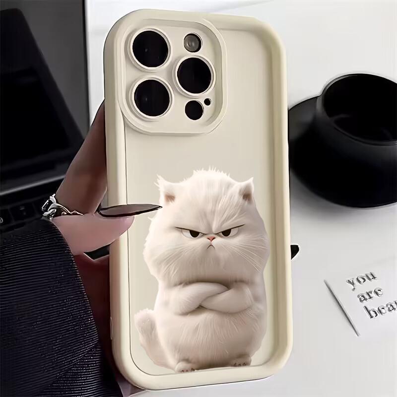 Cute Black Cat Soft TPU Phone Case For iPhone 16 15 14 Pro Max 13 12 11 Pro Max 7 8 Plus XR X XS 16E Shockproof Silicone Cover