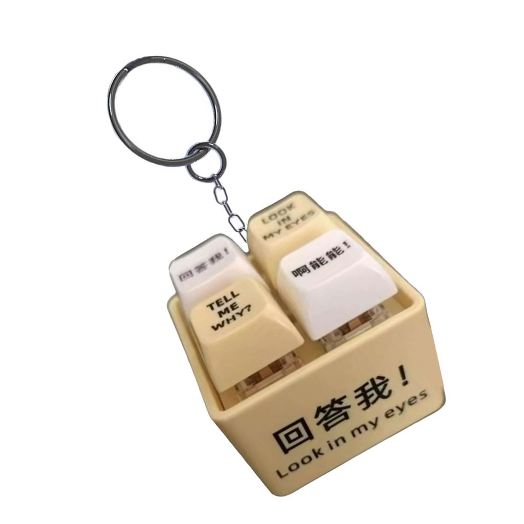 Retro Mechanical Keychain Stress Reliever With Wooden Fish Portable Vintage Desk Accessory For Office And Daily Use