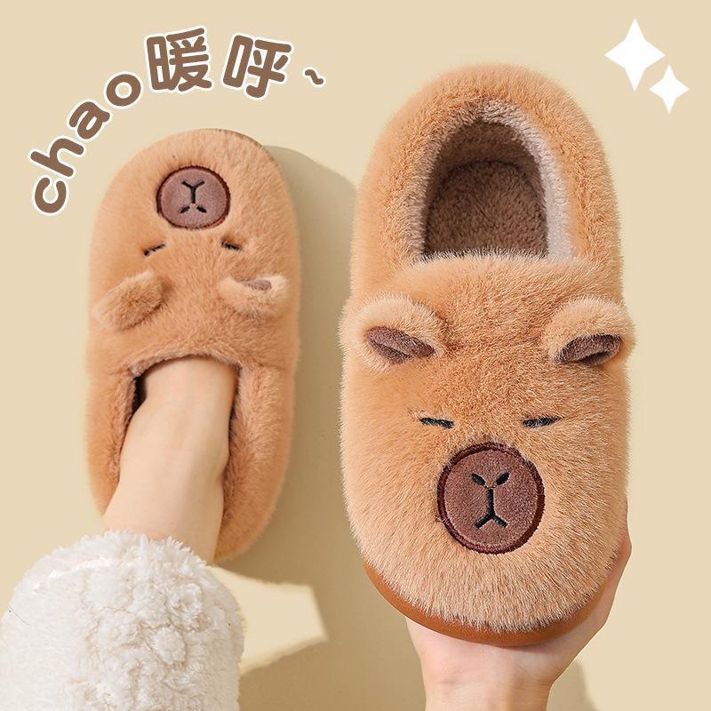 Capybara Cotton Slippers – New Winter 2025 Plush Home Slippers for Men & Women, Cute & Warm for Autumn and Winter.