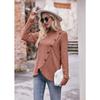 YYFS Damenmode, lässig, Frühling, Herbst, einfarbig, bedruckt, langärmelig, O-Ausschnitt, Blusen und Hemden